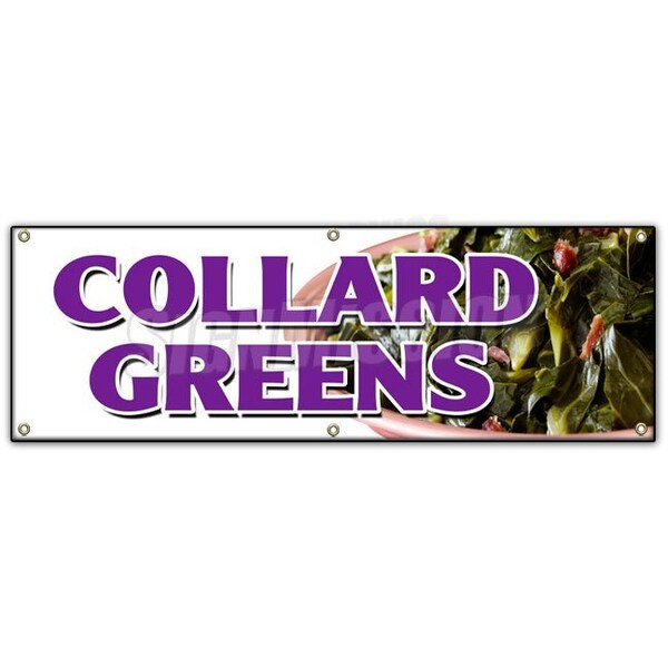 COLLARD GREENS BANNER SIGN soul food okra chicken cornbread hushpuppies
